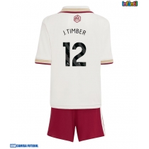 Camisa de Futebol Arsenal Jurrien Timber #12 Equipamento Alternativo Infantil 2025-26 Manga Curta (+ Calças curtas)